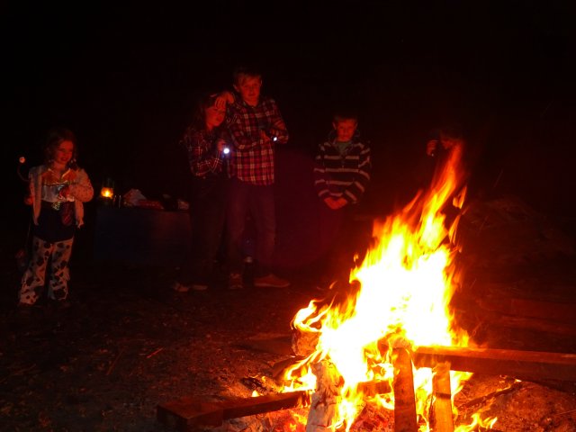 by the
fire