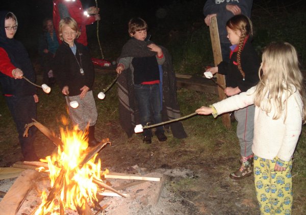 toasting marshmallows