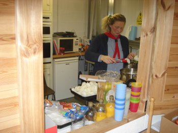 in the kitchen