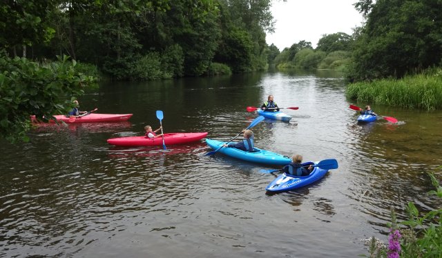 out in boats
