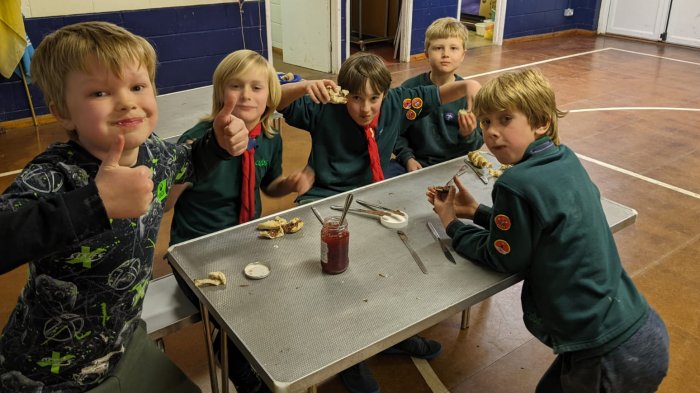 Cubs eating