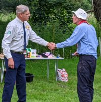 Nigel gets
                              badge